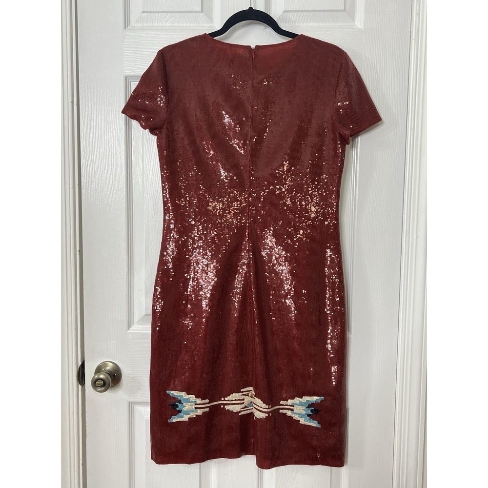 Ralph Lauren Purple Label Red Sequin Southwestern Sheath Dress 8 NWT $6700 RARE - Picture 8 of 15